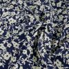Tissu viscose fleurs Sagina - bleu marine x 10 cm