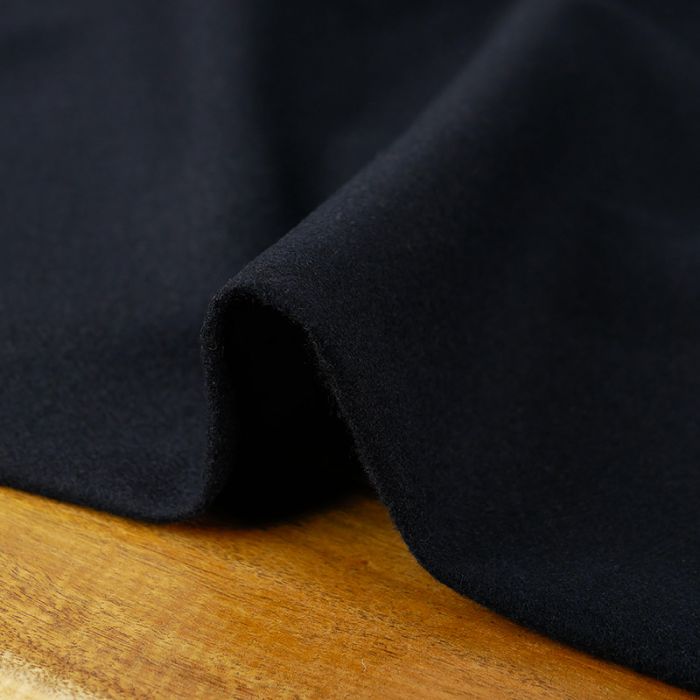 Tissu lainage fin caban - bleu marine x 10 cm
