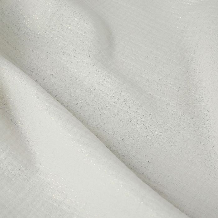 Tissu double gaze pailletée - blanc cassé x 10 cm