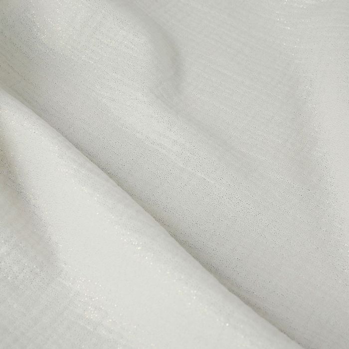 Tissu double gaze pailletée - écru x 10 cm