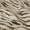 Tissu lin viscose zébrures léopard - beige x 10 cm