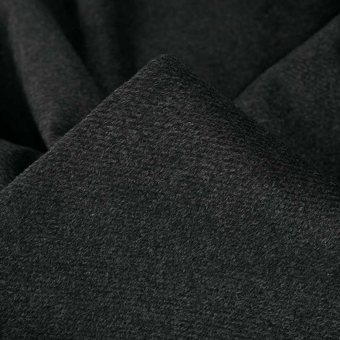 Tissu lainage poils courts haute couture - gris foncé x 10 cm