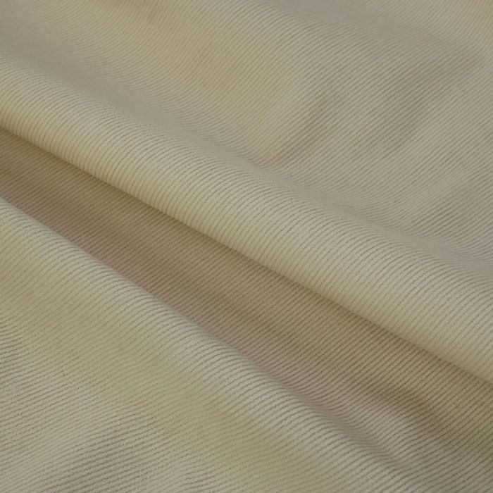 Tissu velours milleraies stretch - écru x 10 cm