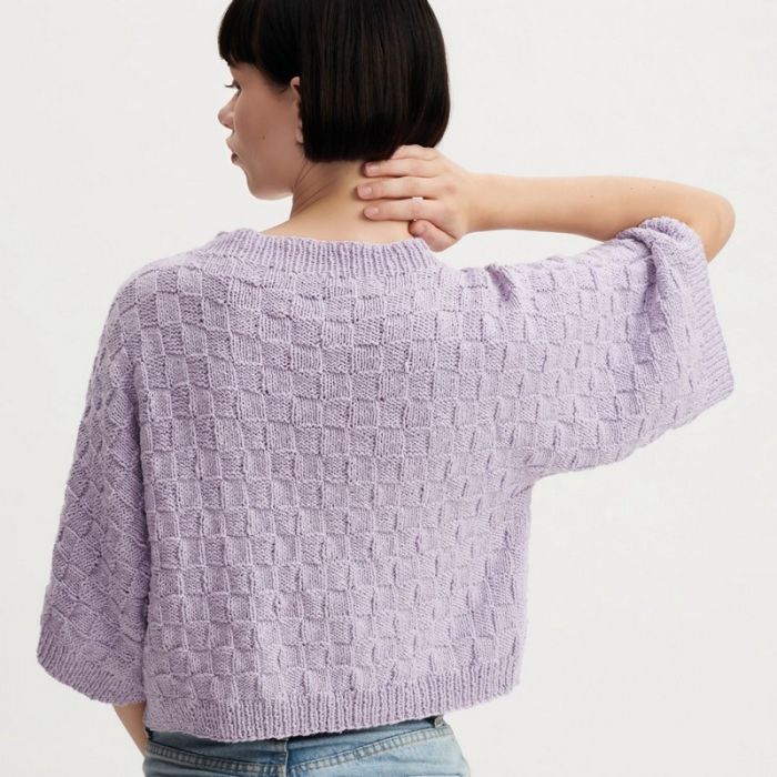 Kit tricot pull damier coton - Rico design