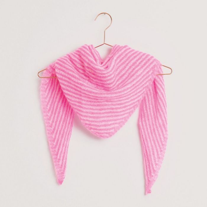 Kit tricot châle rayé en mohair - Rico design