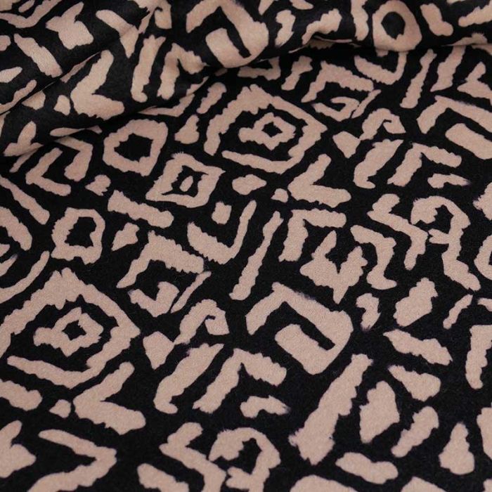 Tissu bouclette réversible motifs - vieux rose x 10 cm