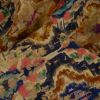 Tissu viscose motif oriental - jaune ocre x 10 cm