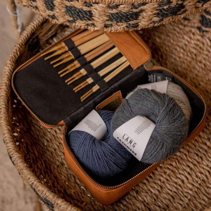 Boîte étui cuir pour tricot et crochet - Muud