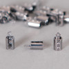 Embouts de serrage cordon argent noirci 4mm x10