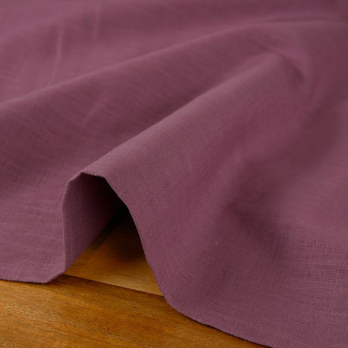 Tissu ramie Linen look - bruyère x 10cm