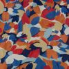 Tissu voile coton motifs abstraits - multicolore x 10 cm
