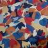 Tissu voile coton motifs abstraits - multicolore x 10 cm