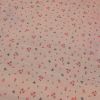 Tissu toile coton fleurs roses - rose clair x 10 cm