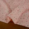 Tissu toile coton fleurs roses - rose clair x 10 cm