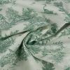 Tissu popeline coton toile de jouy vert - écru x 10 cm