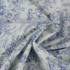 Tissu cretonne toile de jouy enfant - bleu x 10 cm