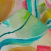 Tissu bachette coton peinture abstraite - pastel x 10 cm