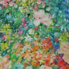 Tissu bachette coton Jardins de Monet - vert x 10 cm