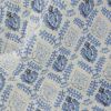 Tissu matelassé décor végétal - bleu lavande x 10 cm