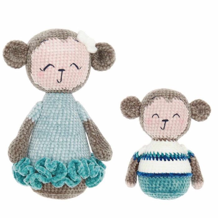 Kit crochet amigurumi Ricorumi - Maman Singe et Max