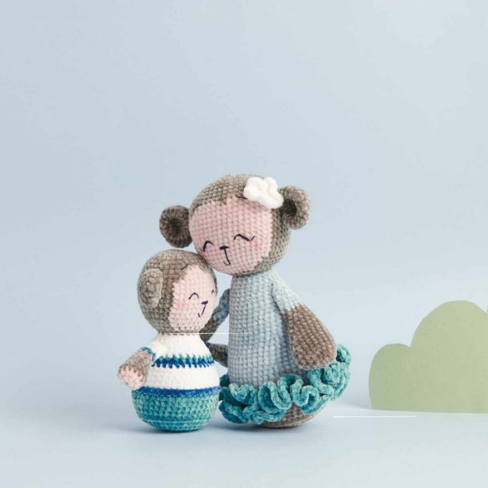 Kit crochet amigurumi Ricorumi - Maman Singe et Max