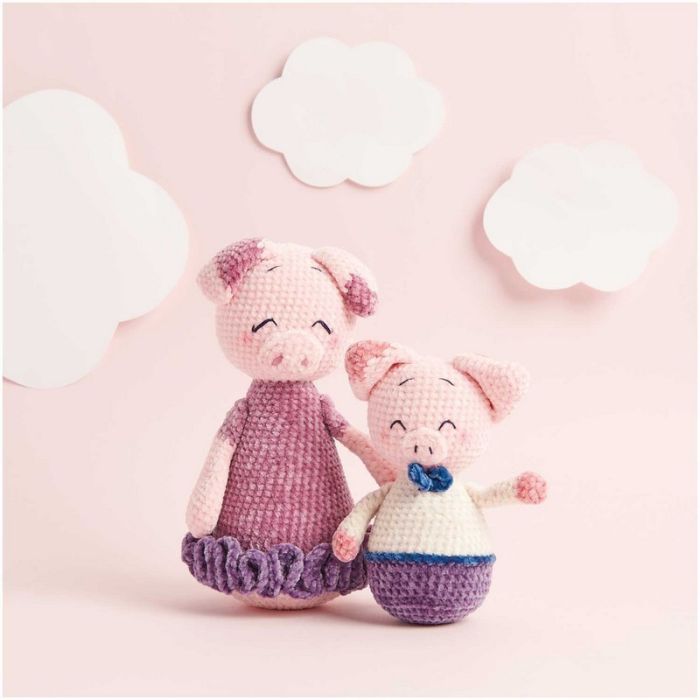 Kit crochet amigurumi Ricorumi - Maman cochon et Pepe