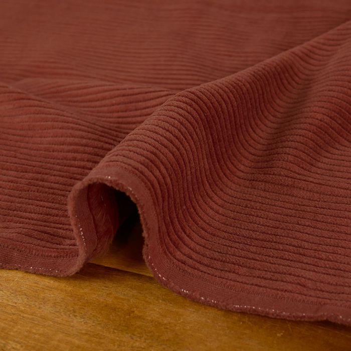 Tissu velours côtelé - terracotta x 10 cm