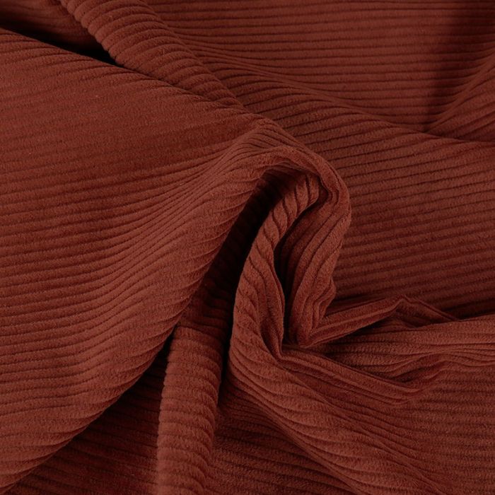 Tissu velours côtelé - terracotta x 10 cm
