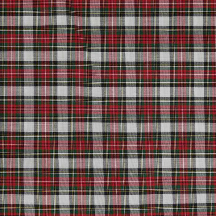 Tissu fin tartan coton haute couture - rouge x 10 cm