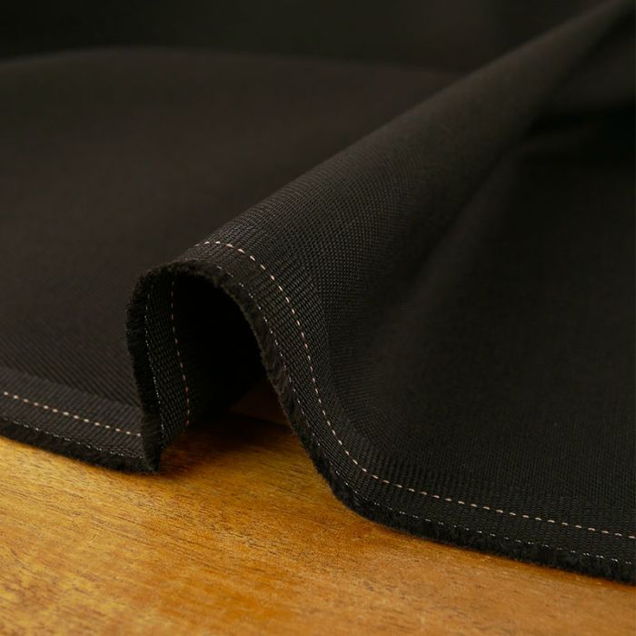 Tissu gabardine coton haute couture - marron x 10 cm
