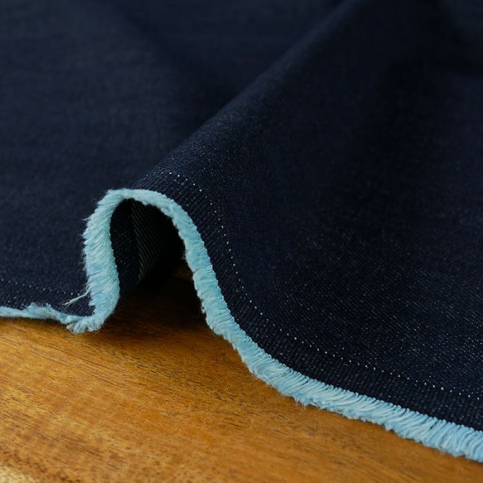 Tissu jean denim haute couture - bleu foncé x 10 cm