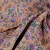 Tissu matelassé réversible fleurs persanes - pêche x 10 cm