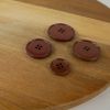 Bouton de costume vernis 4 trous - marron cognac x 1