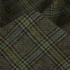Tissu lainage fin tartan haute couture - gris clair x 10 cm
