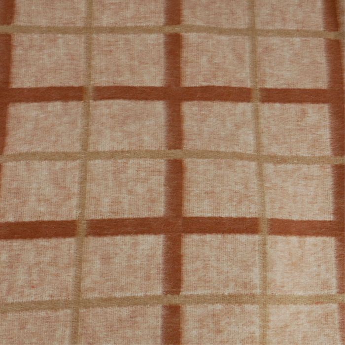 Tissu lainage coton carreaux haute couture - terracotta x 10 cm