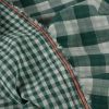 Tissu double gaze vichy double face - vert canard x 10 cm