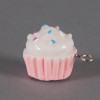 Breloque Cupcake vermicelles - rose x1