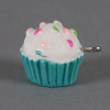 Breloque Cupcake vermicelles - bleu x1