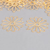 Pendentif filigrane fleurs ronde 48mm doré x1