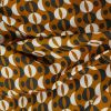 Tissu viscose géométrie vintage - ocre x 10 cm