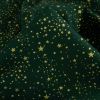 Tissu popeline de coton étoiles de Noël - vert foncé x 10 cm