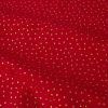 Tissu popeline de coton pois dorés - rouge x 10 cm