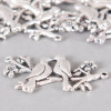 Breloque oiseau 48mm argent x1