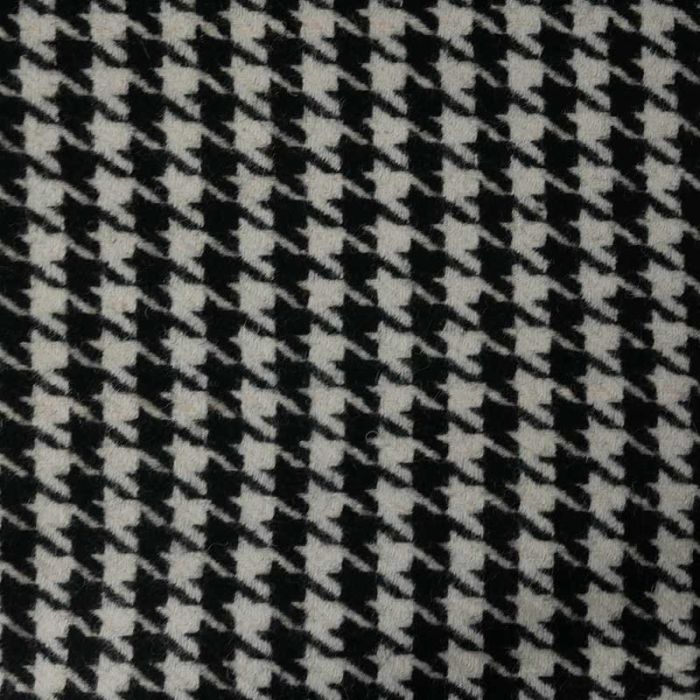 Tissu lainage pied de poule haute couture écru - noir x 10 cm