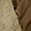 Tissu suédine envers fausse fourrure - marron x 10 cm