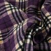 Tissu lainage matelassé tartan - violet x 10 cm