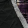 Tissu lainage matelassé tartan - violet x 10 cm