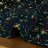 Tissu popeline de coton couronnes Noël - bleu marine x 10 cm