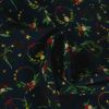 Tissu popeline de coton couronnes Noël - bleu marine x 10 cm