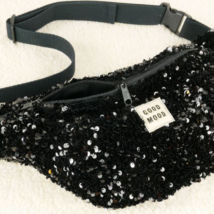 Fournitures Sac Banane La Ravissante sequins - noir